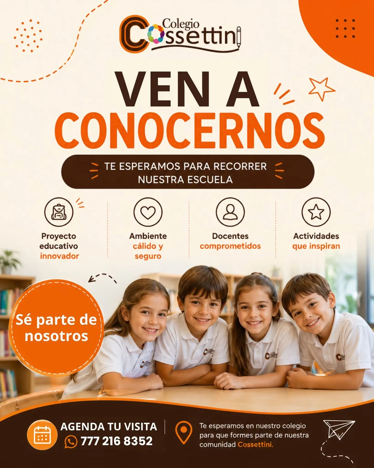 Alumnos del Colegio Cossettini en el aula